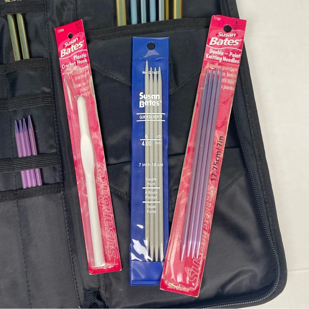 ArtBin Knitting Crochet Kit Set Hook Needle Carry Case Susan Bates Tools Travel